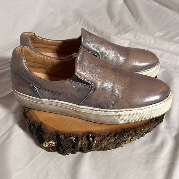 BED|STU Hermione Slip On Leather Grey Rustic Silver Metallic size 10 🥳Host Pick🥳 - Picture 3 of 16